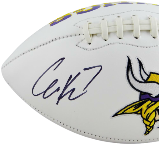 Case Keenum Minnesota Vikings Signed Minnesota Vikings Logo Football *L (JSA COA)