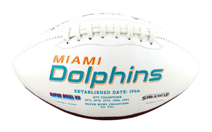 Jason Taylor Miami Dolphins Signed Miami Dolphins Logo Football with HOF (JSA COA)