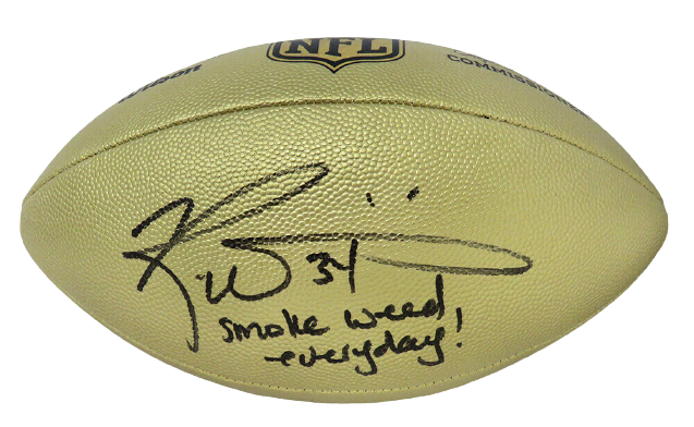 Ricky Williams Miami Dolphins Signed Wilson Duke Gold NFL F/S Football w/Smoke Weed (SCHWARTZ)