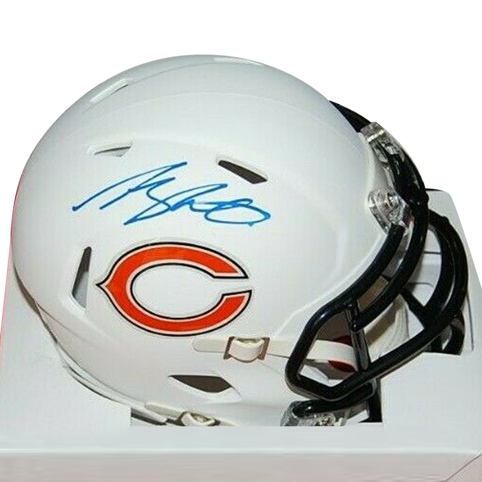ANTHONY MILLER Chicago Bears signed Flat WHITE mini helmet (JSA COA)