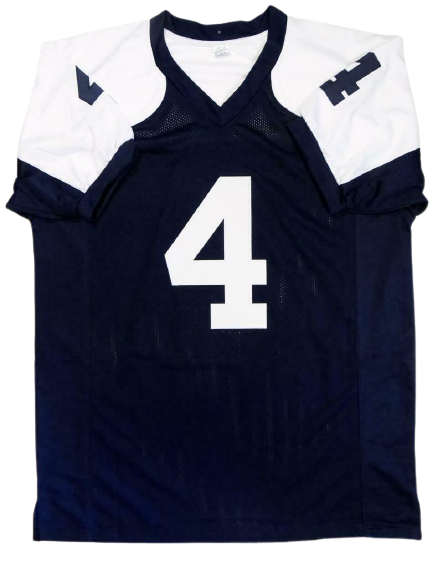 Dak Prescott Dallas Cowboys Signed Blue with White Pro Style Jersey (BAS COA)