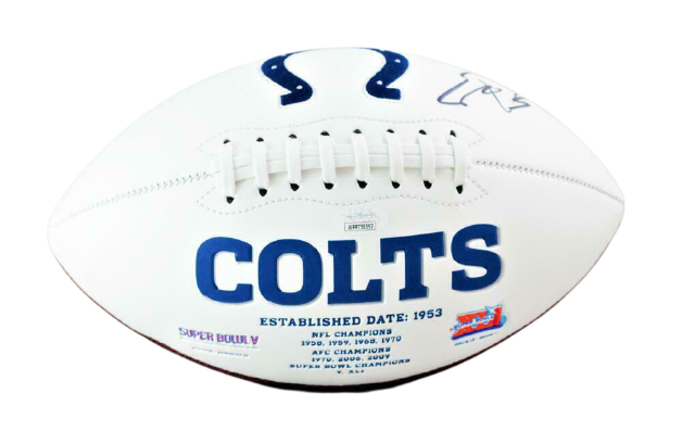 Edgerrin James Indianapolis Colts Logo Football w/HOF JSA COA (Baltimore)