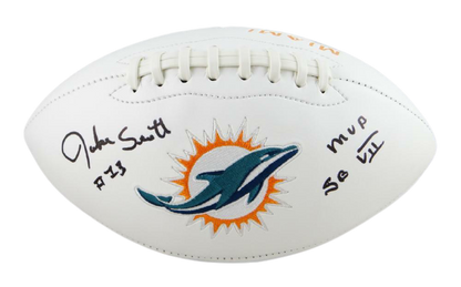 Jake Scott Miami Dolphins Signed Miami Dolphins Logo Football with MVP SB VII (JSA COA)