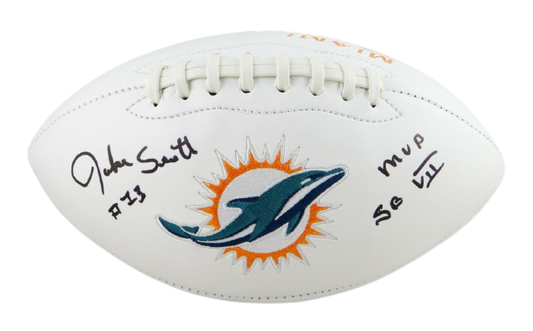 Jake Scott Miami Dolphins Signed Miami Dolphins Logo Football with MVP SB VII (JSA COA)