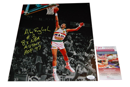 ALEX ENGLISH DENVER NUGGETS signed 11X14 photo JSA COA