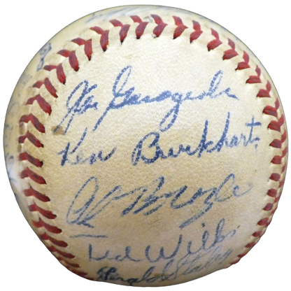 Enos Slaughter St. Louis Cardinals Signed Baseball 27 Sigs A52646 (BAS COA)