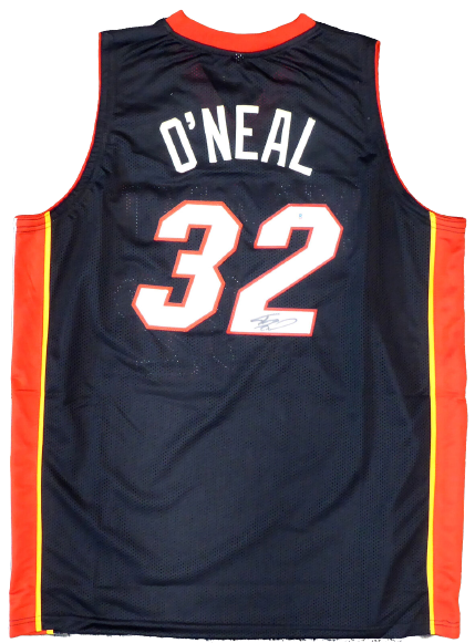 Shaquille O'Neal Miami Heat Signed Black Jersey On 2 191016 (BAS COA)