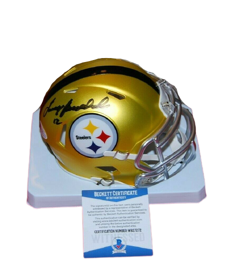 Terry Bradshaw Pittsburgh Steelers Signed Blaze Mini Helmet GTSM 2 (BAS COA)