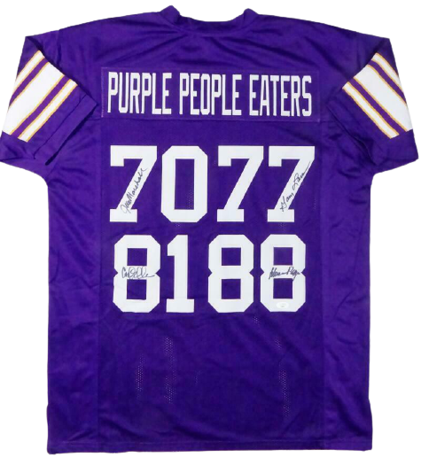 Purple People Eaters Minnesota Vikings Signed Purple Pro Style Jersey (JSA COA)