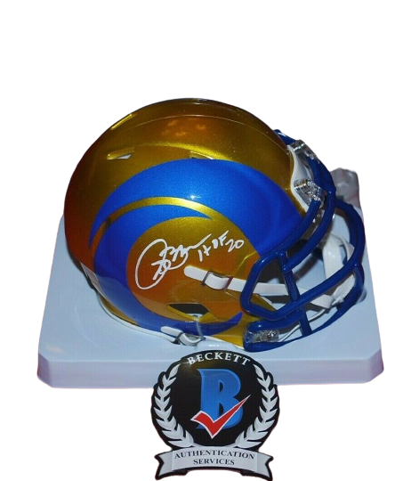 Isaac Bruce St. Louis Rams Signed Flash Mini Helmet BAS COA (Los Angeles)
