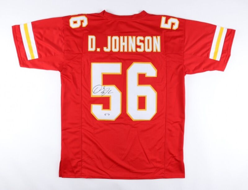 DERRICK JOHNSON SIGNED AUTOGRAPHED KANSAS CITY CHIEFS JERSEY BECKETT COA