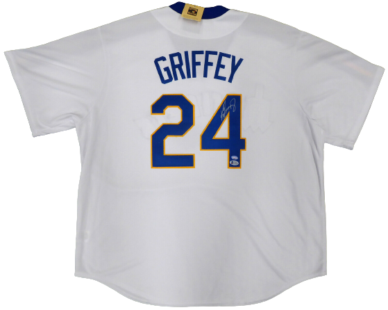 Ken Griffey Jr. Seattle Mariners Signed White Majestic Cooperstown Throwback Jersey (BAS & MCS Holo)