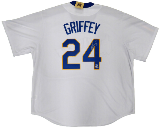 Ken Griffey Jr. Seattle Mariners Signed White Majestic Cooperstown Throwback Jersey (BAS & MCS Holo)