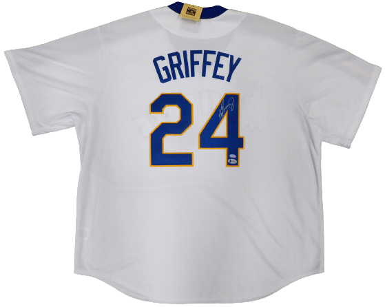 Ken Griffey Jr. Seattle Mariners Signed White Majestic Cooperstown