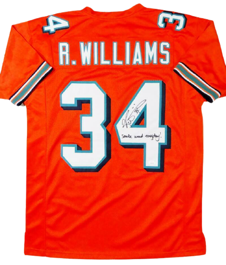 Ricky Williams Miami Dolphins Signed Orange Pro Style Jersey with SWED (JSA COA)