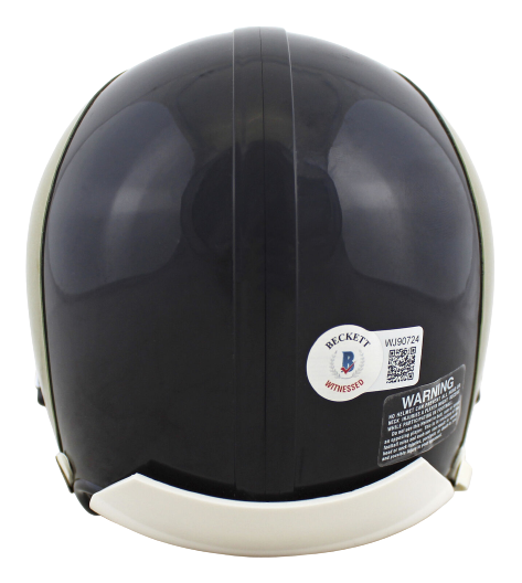 Kurt Warner St. Louis Rams Authentic Gold Horn Rep Mini Helmet BAS COA (Los Angeles)