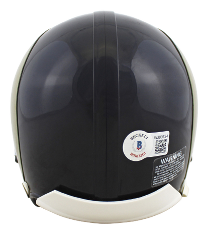 Kurt Warner St. Louis Rams Authentic Gold Horn Rep Mini Helmet BAS COA (Los Angeles)