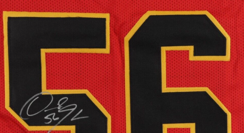 DERRICK JOHNSON SIGNED AUTOGRAPHED KANSAS CITY CHIEFS JERSEY BECKETT COA