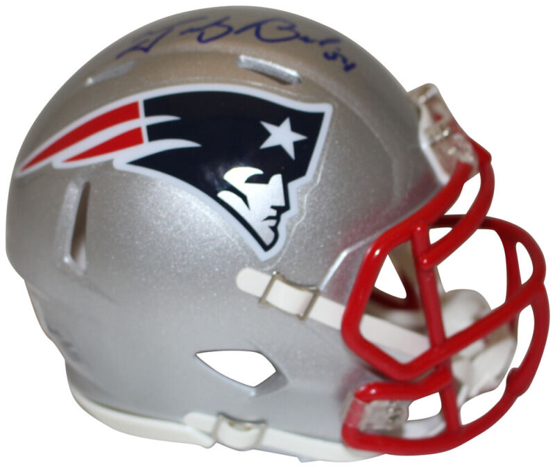 Tedy Bruschi Autographed New England Patriots Speed Mini Helmet Beckett 37011