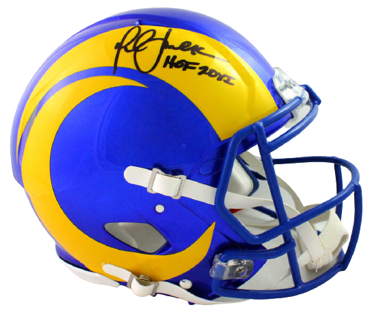 Marshall Faulk Los Angeles Rams Signed LA Rams Full-sized 2020 Authentic Helmet with HOF BAS COA (St. Louis)
