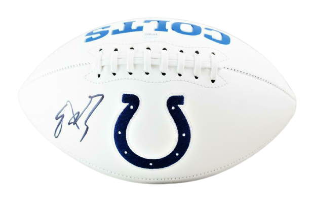 Edgerrin James Indianapolis Colts Logo Football w/HOF JSA COA (Baltimore)