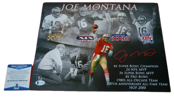 Joe Montana San Francisco 49ers Signed 11x14 Photo 1 (BAS COA)
