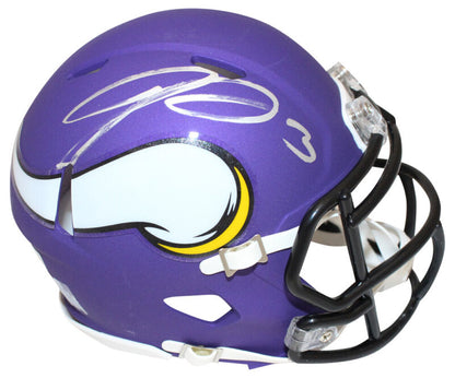 Jordan Addison Signed Minnesota Vikings Mini Helmet Beckett 40985