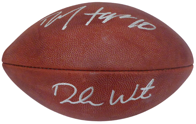 DESHAUN WATSON & DEANDRE HOPKINS HOUSTON TEXANS AUTOGRAPHED NFL FOOTBALL #143298 (BAS COA)