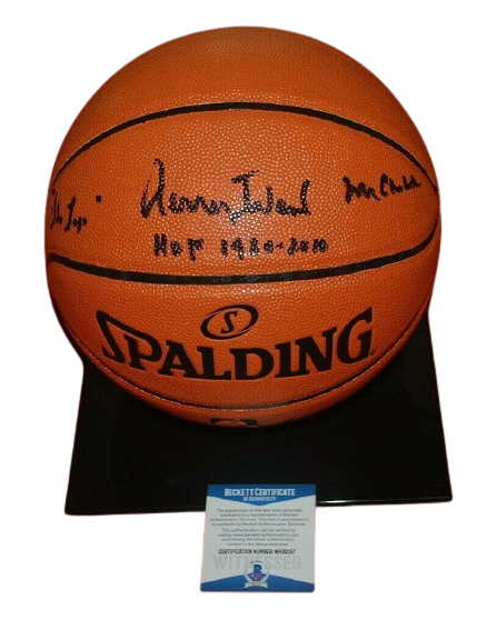 JERRY WEST Los Angeles Lakers signed Basketball HOF 1980 MR CLUTCH (BAS COA)