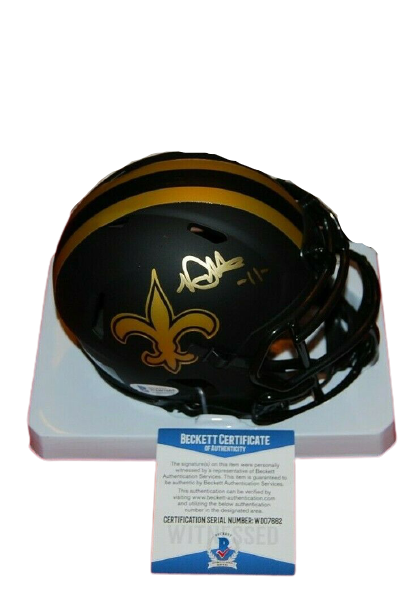 Deonte Harris New Orleans Saints Signed Eclipse Mini Helmet (BAS COA)