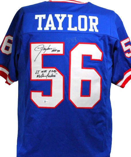 Lawrence Taylor New York Giants Signed Blue Pro Style Jersey with 2 Insc (BAS COA)