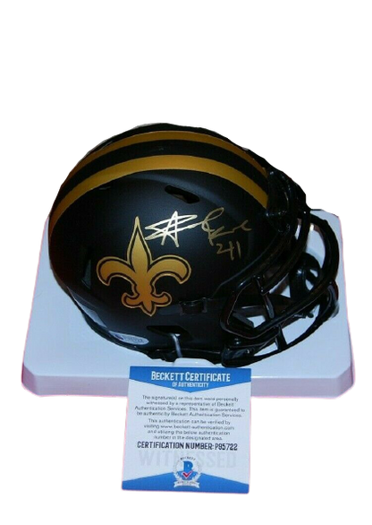 Alvin Kamara New Orleans Saints Signed Eclipse Mini Helmet (BAS COA)