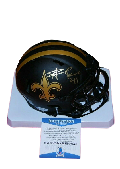 Alvin Kamara Autographed & Framed White Saints Jersey Auto Beckett COA