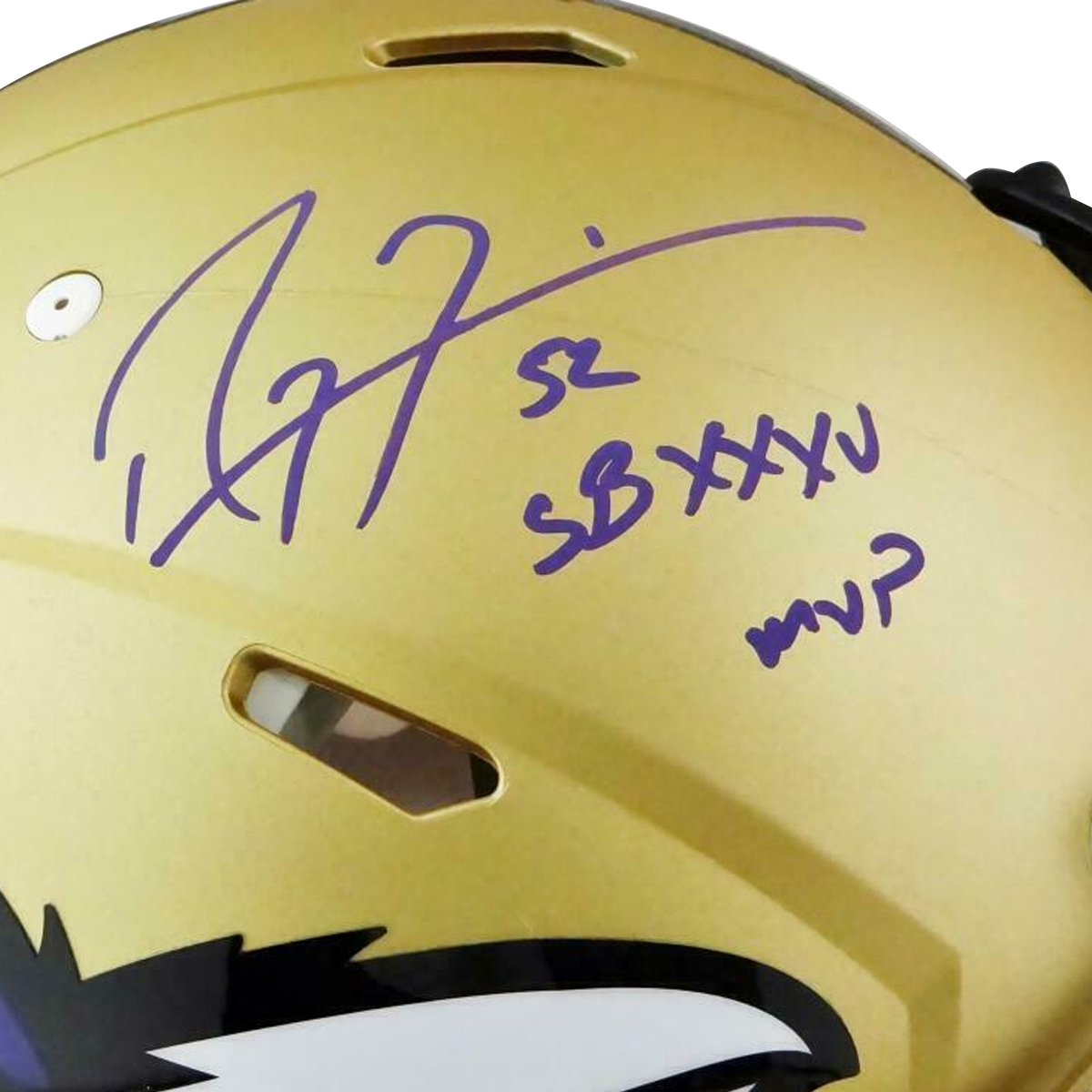 Ray Lewis Baltimore Ravens Signed F/S Speed AMP Authentic Helmet w/ SB MVP (BAS COA)