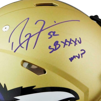 Ray Lewis Baltimore Ravens Signed F/S Speed AMP Authentic Helmet w/ SB MVP (BAS COA)