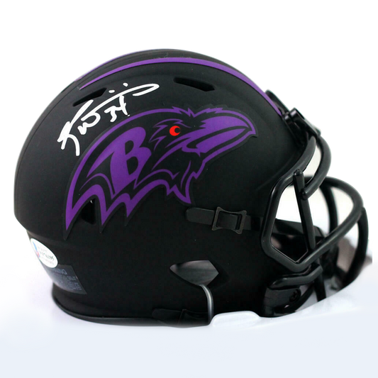Ricky Williams Baltimore Ravens Signed Eclipse Mini Helmet (BAS COA)