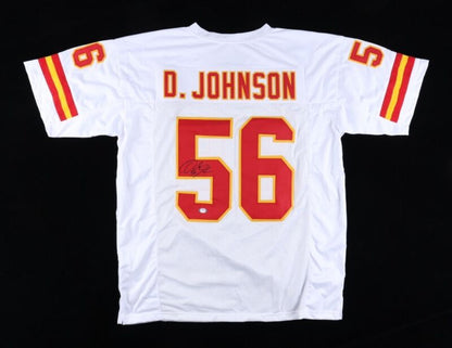 DERRICK JOHNSON SIGNED AUTOGRAPHED KANSAS CITY CHIEFS JERSEY BECKETT COA