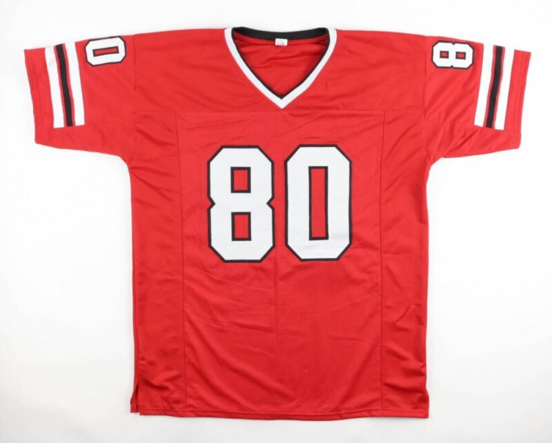 ANDRE RISON "BAD MOON" SIGNED AUTOGRAPHED ATLANTA FALCONS CUSTOM JERSEY JSA COA