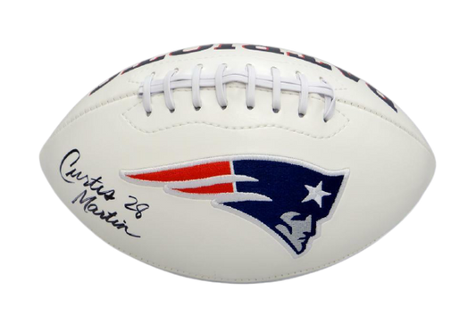 Curtis Martin New England Patriots Signed New England Patriots Logo Football (JSA COA)
