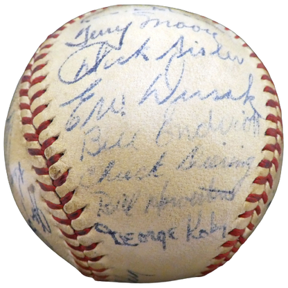 Enos Slaughter St. Louis Cardinals Signed Baseball 27 Sigs A52646 (BAS COA)