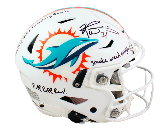 Ricky Williams Miami Dolphins Signed Dolphins Full-sized SpeedFlex Helmet with 3 Insc (BAS COA)