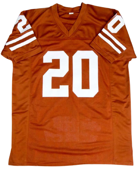 Earl Campbell Texas Longhorns Signed Orange College Style Jersey STAT 4 with HT (JSA COA)