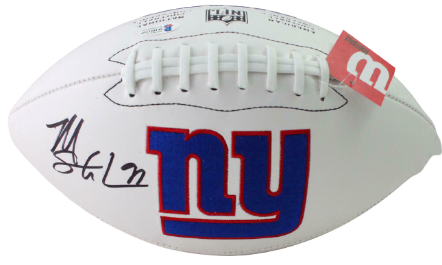 Michael Strahan New York Giants Signed New York Giants Logo Football *Simp (BAS COA)