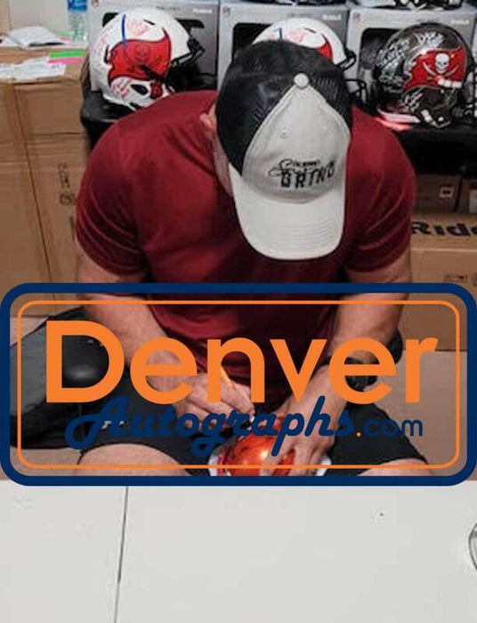 Mike Alstott Autographed Tampa Bay Buccaneers Flash Mini Helmet BAS 15000