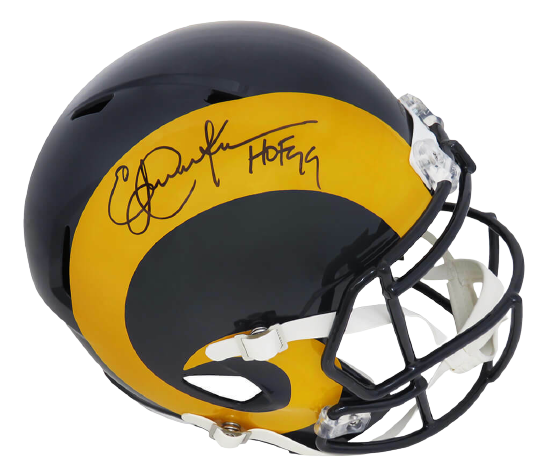 Eric Dickerson Los Angeles Rams Signed Riddell Full Size Speed Rep Helmet w/HOF'99 (SCHWARTZ)