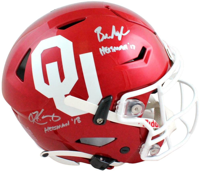 Kyler Murray, Baker Mayfield Oklahoma Sooners Signed SpeedFlex Helmet (BAS COA)