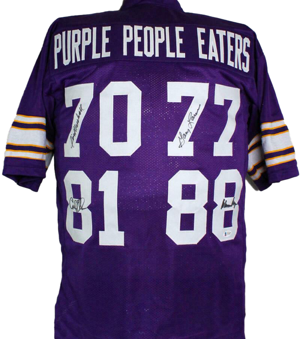 Purple People Eaters Minnesota Vikings Autographed Purple Pro Style Jersey- (BAS COA)