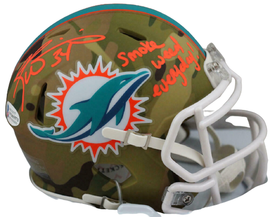 Ricky Williams Miami Dolphins Signed Dolphins AMP Speed Mini Helmet with  Miami Vice (JSA COA)