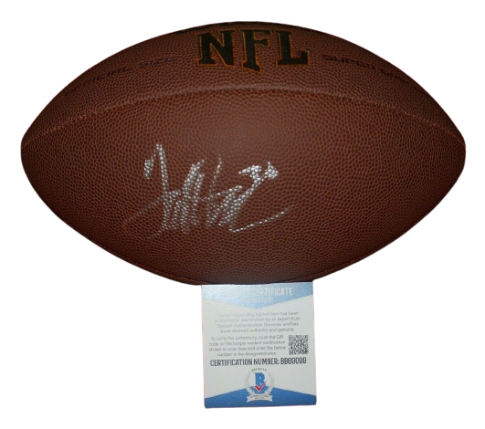 TERRELLE DAVIS Denver Broncos signed SUPER GRIP NFL Football BAS COA