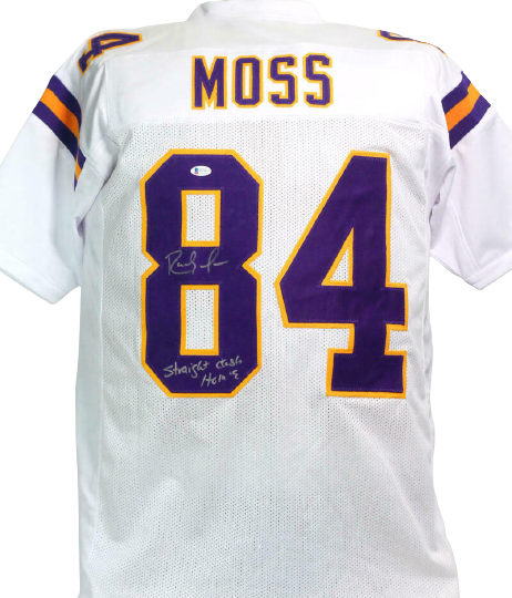 Randy Moss Minnesota Viking Autographed White Pro Style Jersey